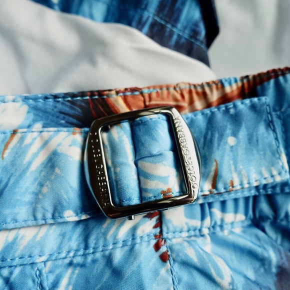 Dolce & Gabbana Mens Swim Trunks Hawaiian Shorts Size 50 Beach Box + Pouch - Picture 6 of 8